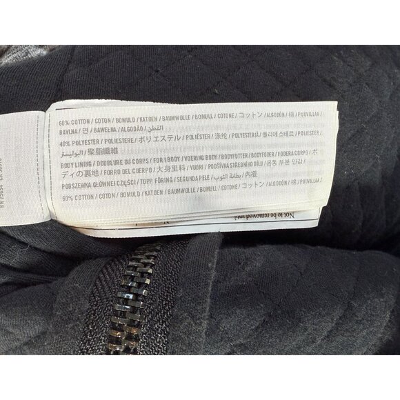 Abercrombie & Fitch Womens Quilted Sherpa Hooded Jacket Small Gray Fall Winter - Picture 11 of 13